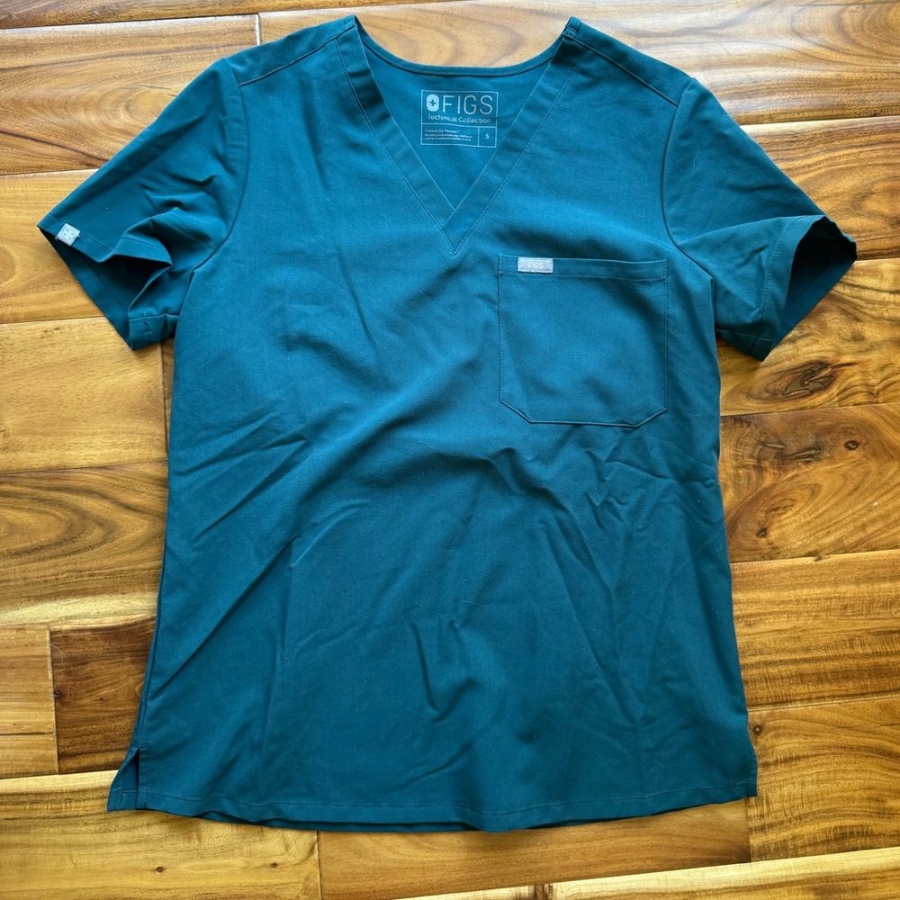 Figs Deep Teal Short Sleeve Tee